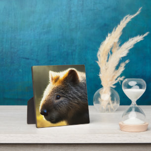 Young Australian Wombat, Foto Plaque Fotoplatte