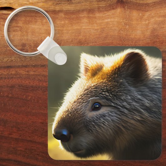 Young Australian Wombat, Keyring Schlüsselanhänger (Vorderseite)