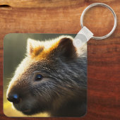 Young Australian Wombat, Keyring Schlüsselanhänger (Rückseite)