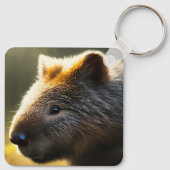 Young Australian Wombat, Keyring Schlüsselanhänger (Rückseite)