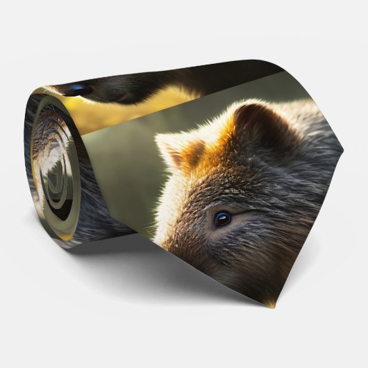 Young Australian Wombat, Neck Tie Krawatte (Gerollt)