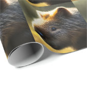 Young Australian Wombat, Wrapping Paper Geschenkpapier (Rolleneckpunkt)