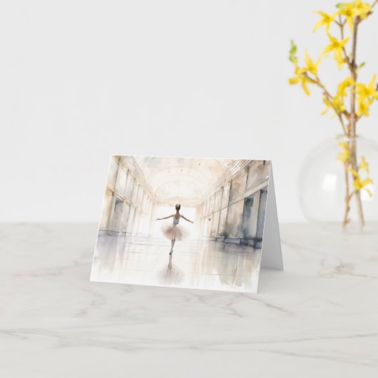 Young Ballerina Dancing BLANK Karte (Gelbe Blume)
