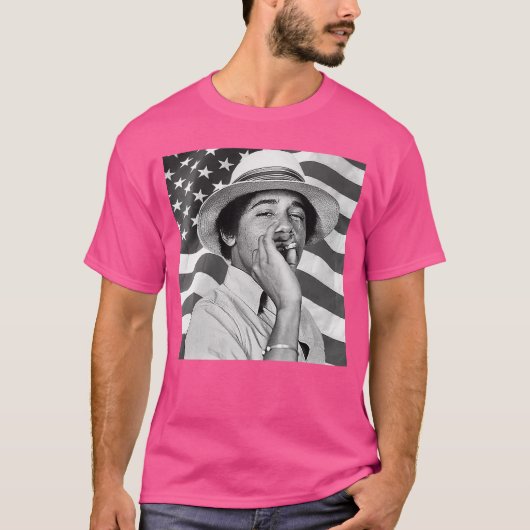 Young Barack Obama Patriotic Smoking T-Shirt (Vorderseite)