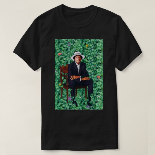 Young Barack Obama Portrait Weed T-Shirt (Design vorne)