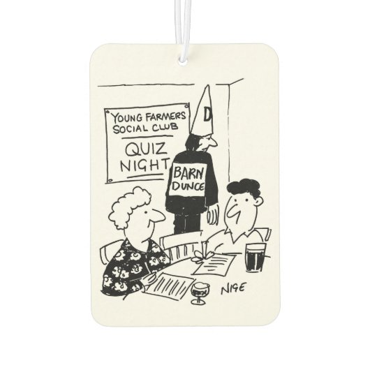 Young Bauern Quiz Night Autolufterfrischer (Rückseite)