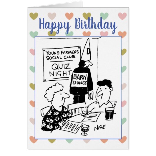 Young Bauern Quiz Night Cartoon (Vorne)