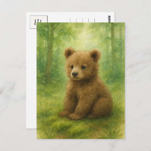 Young Bear Baby Wild Animals Postkarte (Vorne/Hinten)