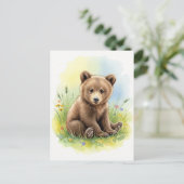 Young Bear Baby Wild Animals Postkarte (Stehend Vorderseite)