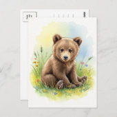 Young Bear Baby Wild Animals Postkarte (Vorne/Hinten)