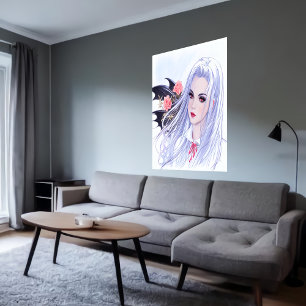Young beautiful lady   AI Art Poster
