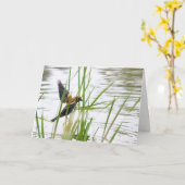 Young Bird in Flight Karte (Gelbe Blume)