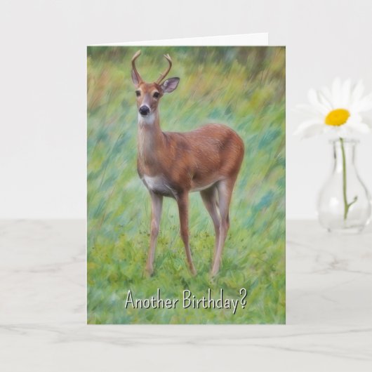 Young Birthday Deer Nature Funny Pun Birthday Card Karte (Kleine Pflanze)