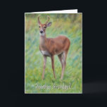 Young Birthday Deer Nature Funny Pun Birthday Card Karte<br><div class="desc">Diese hübsche Tierkarte zeigt mein Originalwerk, das Foto eines jungen Wildhirschs in der Natur. Ich wandte eine Ölpastellkunst an, um ihr einen künstlerischen Flair zu geben. Die Vorderseite der Karte Staaten, "Noch ein Geburtstag?" und das Innere der Karte Staaten "Du bist immer noch ein Junggeselle! Herzlichen Glückwunsch für einen Tag...</div>
