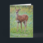 Young Birthday Deer Nature Funny Pun Birthday Card Karte<br><div class="desc">Diese hübsche Tierkarte zeigt mein Originalwerk, das Foto eines jungen Wildhirschs in der Natur. Ich wandte eine Ölpastellkunst an, um ihr einen künstlerischen Flair zu geben. Die Vorderseite der Karte Staaten, "Noch ein Geburtstag?" und das Innere der Karte Staaten "Du bist immer noch ein Junggeselle! Herzlichen Glückwunsch für einen Tag...</div>
