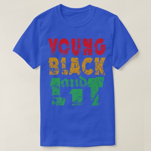 Young Black and Lit Pride African American History T-Shirt (Design vorne)