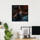 Young Black Ballerina in Repose Poster (Heimbüro)