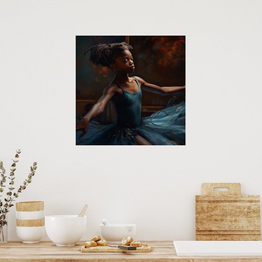 Young Black Ballerina in Repose Poster (Küche)