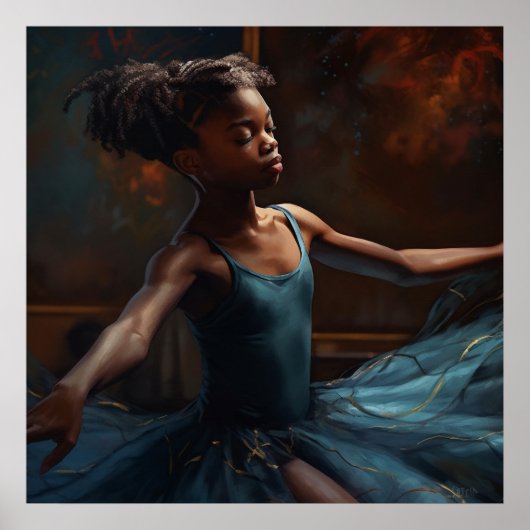 Young Black Ballerina in Repose Poster (Vorne)