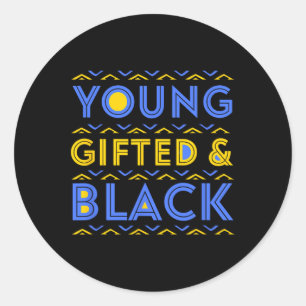 Young Black Gifts Boys Man Women Black History Mo Runder Aufkleber