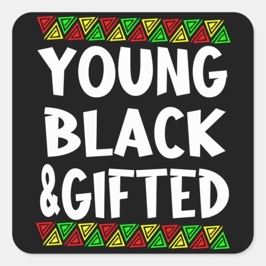 Young Black & Gifts Quadratischer Aufkleber (Vorderseite)