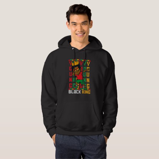 Young Black King Dab Kid African American Boy June Hoodie (Vorne ganz)