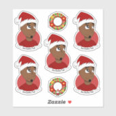 Young Black man Christmas Cartoon Sticker (Blatt)