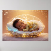 Young Black Prince Newborn Baby Boy Kinderzimmer A Poster (Vorne)