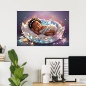 Young Black Princess Newborn Baby Girl Kinderzimme Poster (Heimbüro)