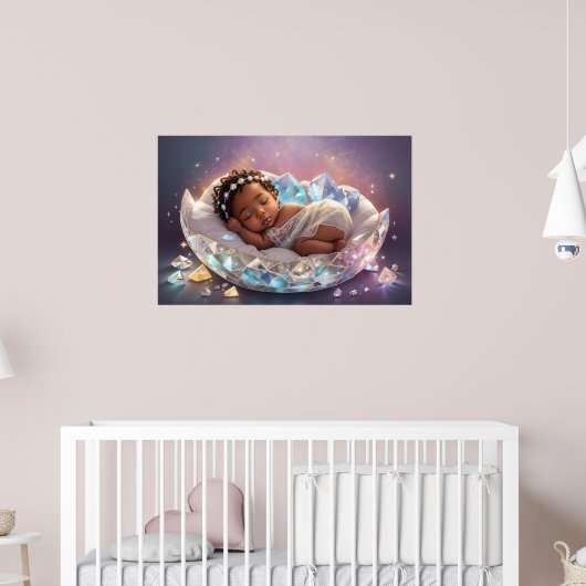 Young Black Princess Newborn Baby Girl Kinderzimme Poster (Kinderzimmer 2)