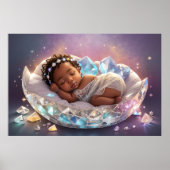 Young Black Princess Newborn Baby Girl Kinderzimme Poster (Vorne)