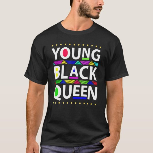 Young Black Queen Black History Mont Girls Kinder T-Shirt (Vorderseite)