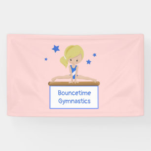 Young Blonde Gymnast Academy Class Custom Banner
