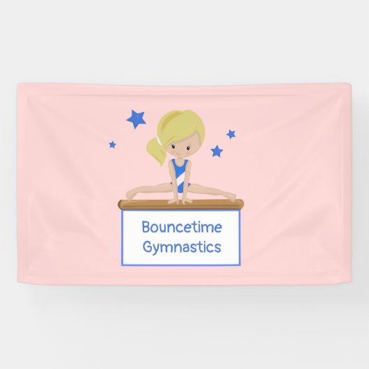 Young Blonde Gymnast Academy Class Custom Banner (Horizontal)