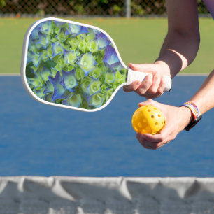 Young Blue Hydrangea Blooms Floral Pickleball Schläger