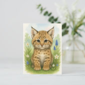 Young Bobcat Kitten Cat Baby Wild Animes Postcard Postkarte (Stehend Vorderseite)