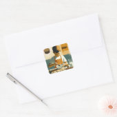 Young Boy Cookie Baker Quadratischer Aufkleber (Umschlag)