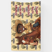 Young Boy Joyfully Rides Horse Banner (Vertikal)