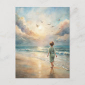 Young Boy on Beach Postkarte (Vorderseite)