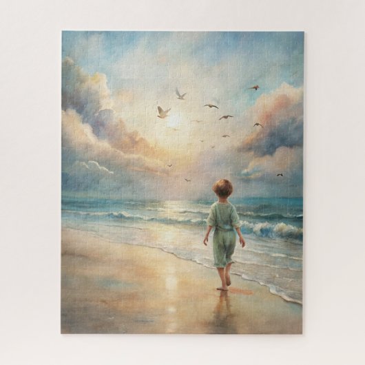 Young Boy on Beach Puzzle (Vertikal)