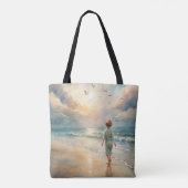 Young Boy on Beach Tasche (Rückseite)