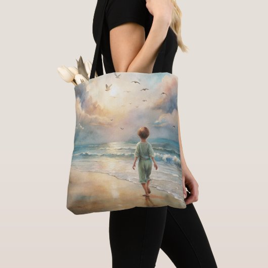 Young Boy on Beach Tasche (Von Nahem)