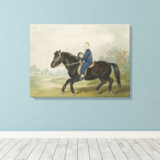 Young Boy Riding a Pony (von Penry Williams) Leinwanddruck (Insitu (Holzboden))