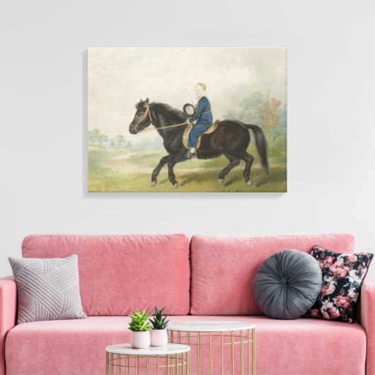 Young Boy Riding a Pony (von Penry Williams) Leinwanddruck (Insitu (Wohnzimmer))