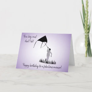 Young Boy Runner mit Kite Birthday Karte