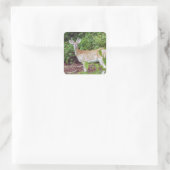 Young Buck in Velvet Quadratischer Aufkleber (Tasche)