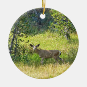 Young Buck in Yosemite, CA Keramik Ornament