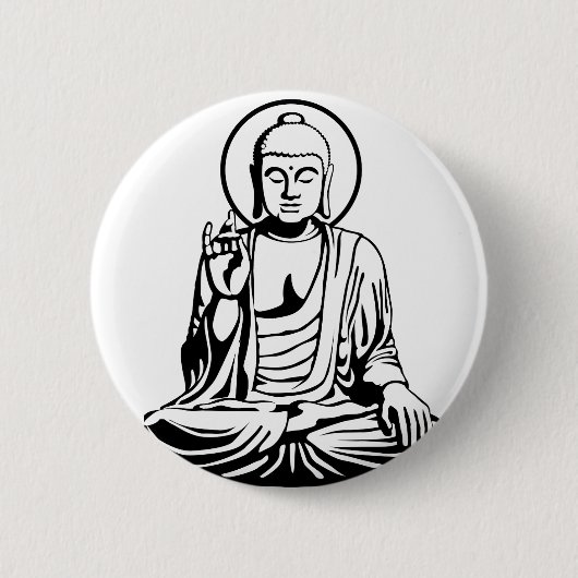 Young Buddha No.1 (black) Button (Vorderseite)