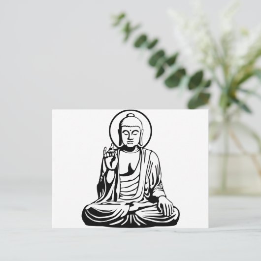 Young Buddha No.1 (Schwarz-weiß) Postkarte (Stehend Vorderseite)