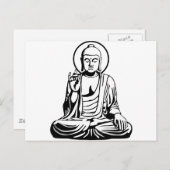 Young Buddha No.1 (Schwarz-weiß) Postkarte (Vorne/Hinten)